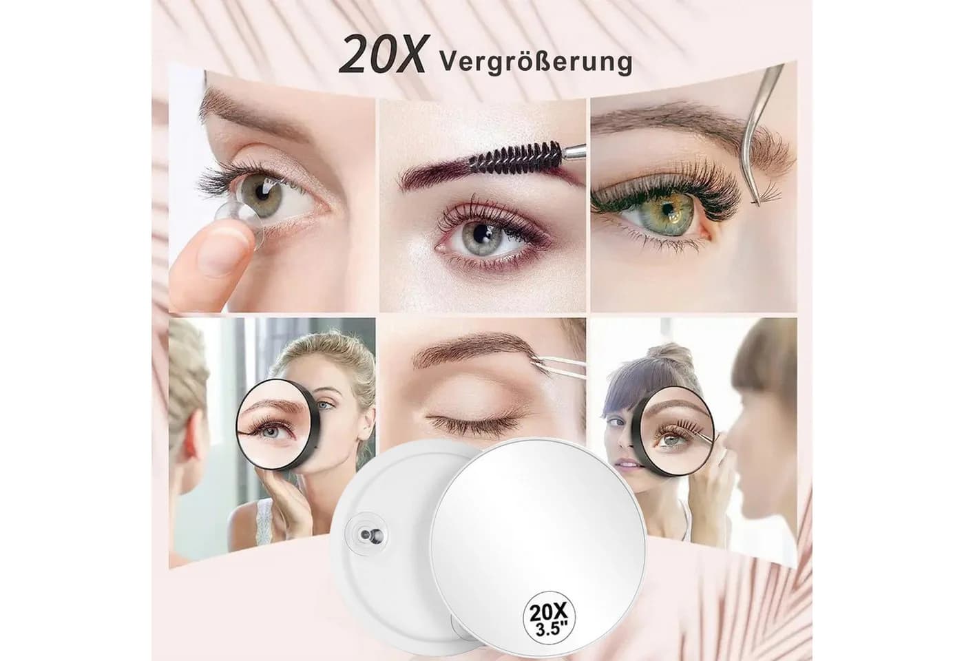Senmudi Kosmetikspiegel 3er-Set 10X/20X/30X Weiß - Bild 5
