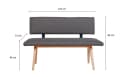 kundler Home Sitzbank mit Polster Grau Massivholz Buche Bild 5