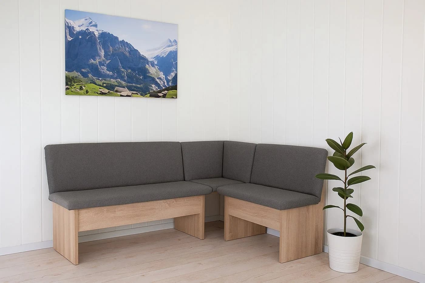 kundler home Eckbank Grau Eiche Premiumdekor