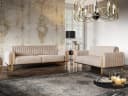 Designersofa Elisa - Klassisch-Schlichtes Sofa in Stoff und Velvet Bild 1