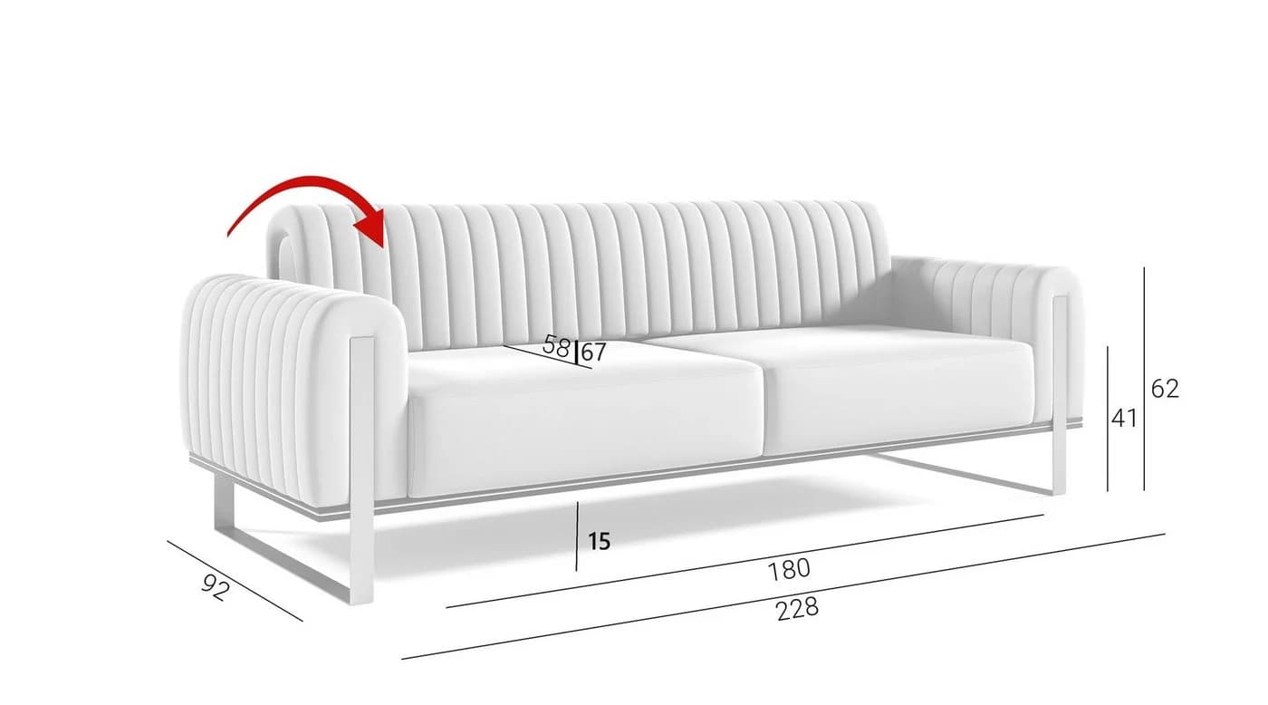 Designersofa Elisa - Klassisch-Schlichtes Sofa in Stoff und Velvet - Bild 4