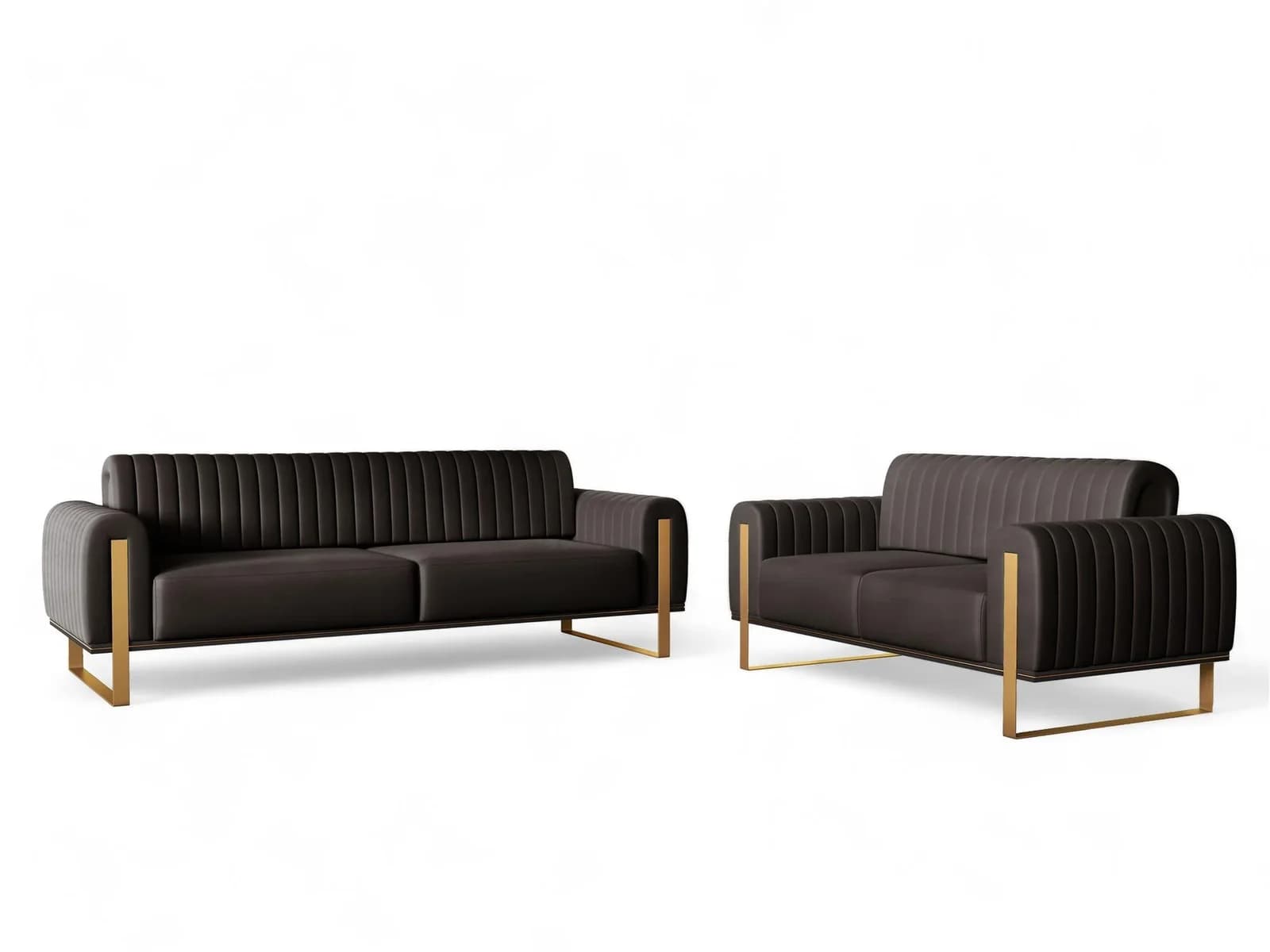 Fun Möbel SOFASET Valerie 3-2 Schwarz Textil