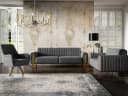 Fun Möbel Sofaset VALERIE 3-2-1 Anthrazit Stoff Elisa Velvet Bild 1