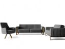 Fun Möbel Sofaset VALERIE 3-2-1 Anthrazit Stoff Elisa Velvet Bild 2