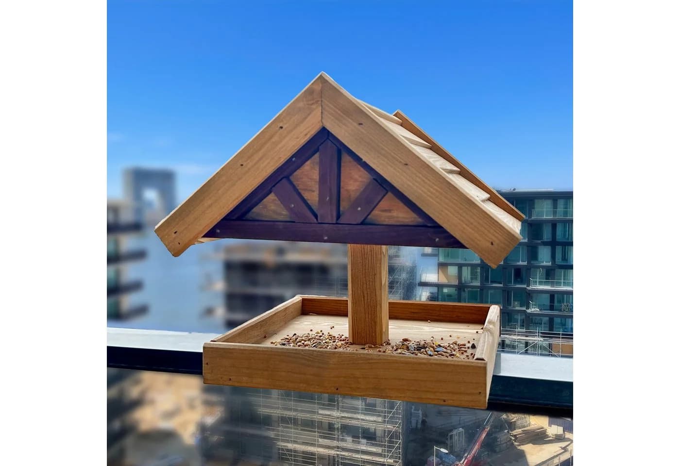 Vogelhaus Balkon-Vogelfutterstelle Wetterfest Handarbeit - Bild 5