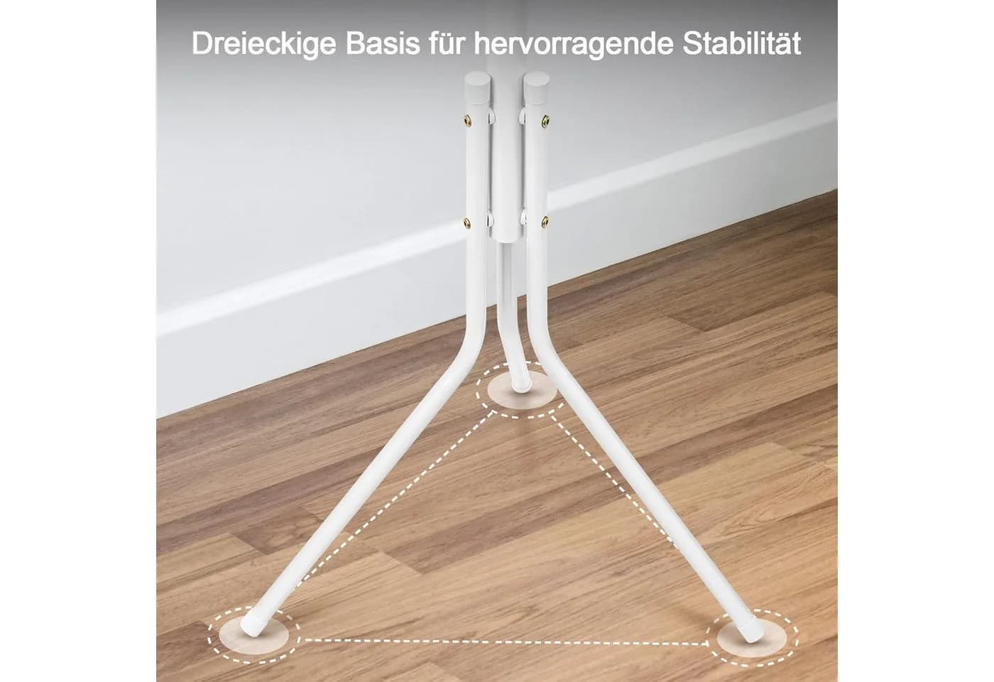 MOPUEA Kleiderständer mit 12 Haken & 2 Bügeln Weiß Stahl - Bild 4