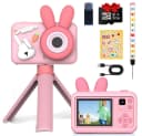 MOPUEA Kinderkamera Rosa 1080P HD mit Stativ und 32GB SD-Karte Bild 2