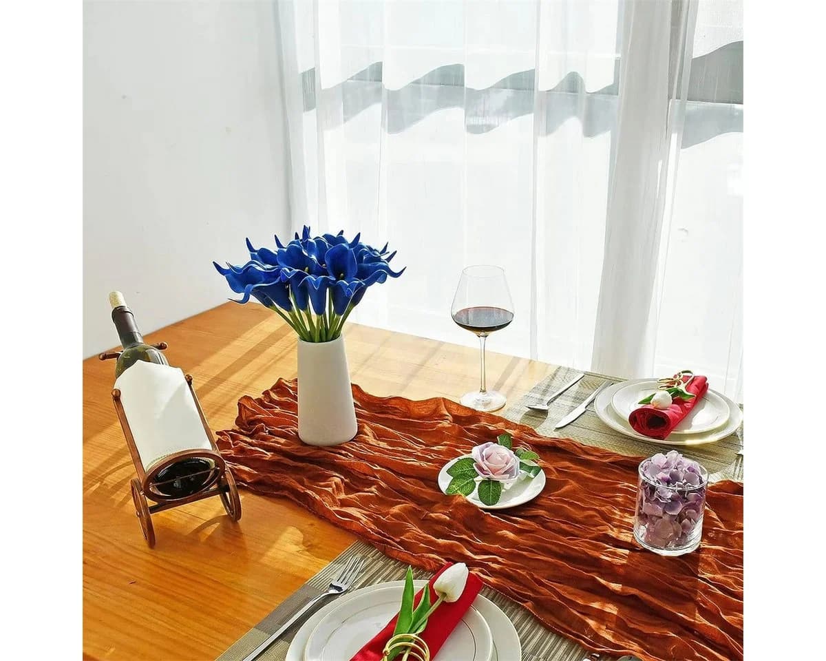 MOPUEA 20-tlg. Künstliche Calla-Lilie Blau Hochzeitsstrauß - Bild 4