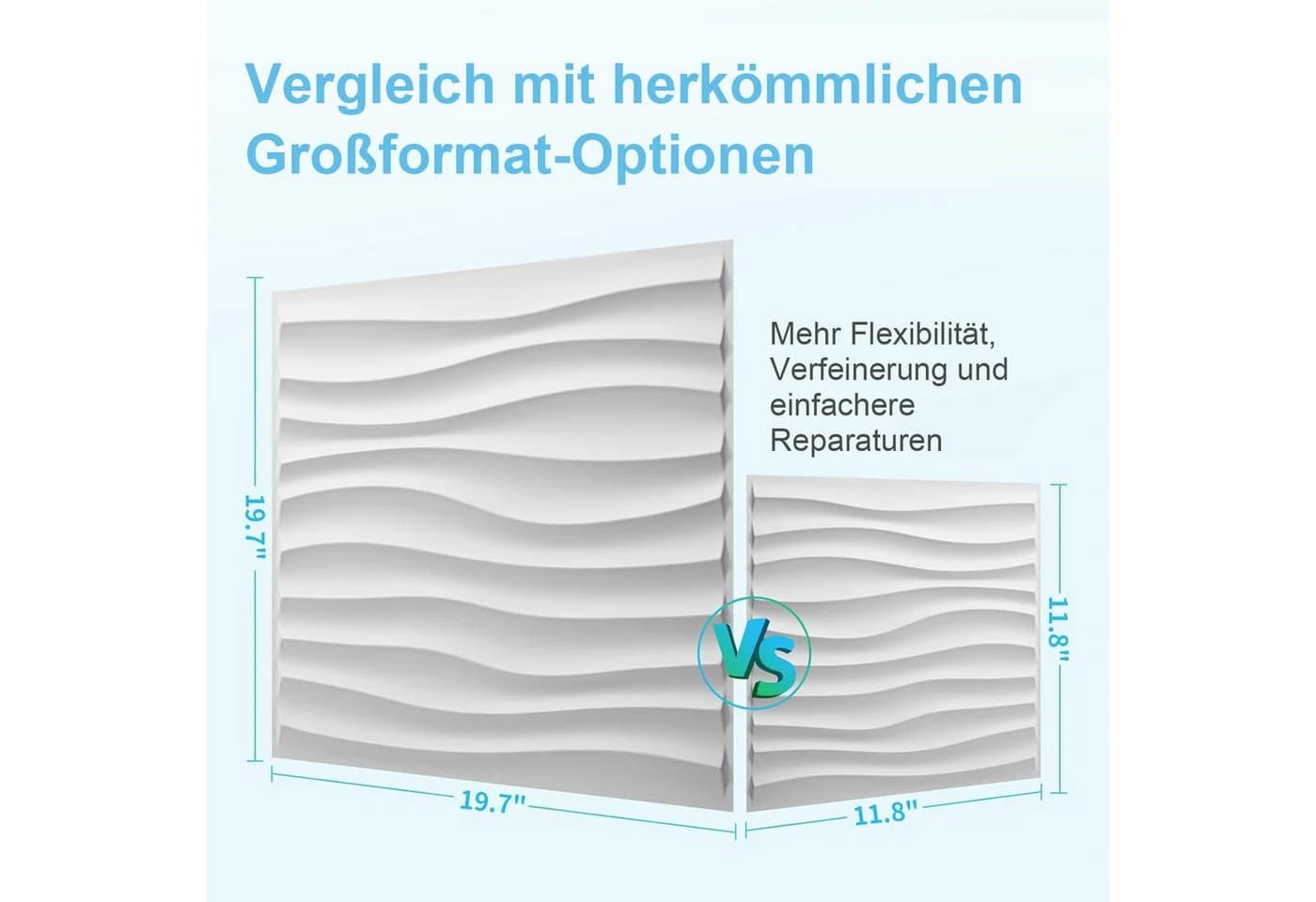 MOPUEA 3D-Wandpaneele 30x30 cm, 15 Stück, Schwarz/Weiß - Bild 5