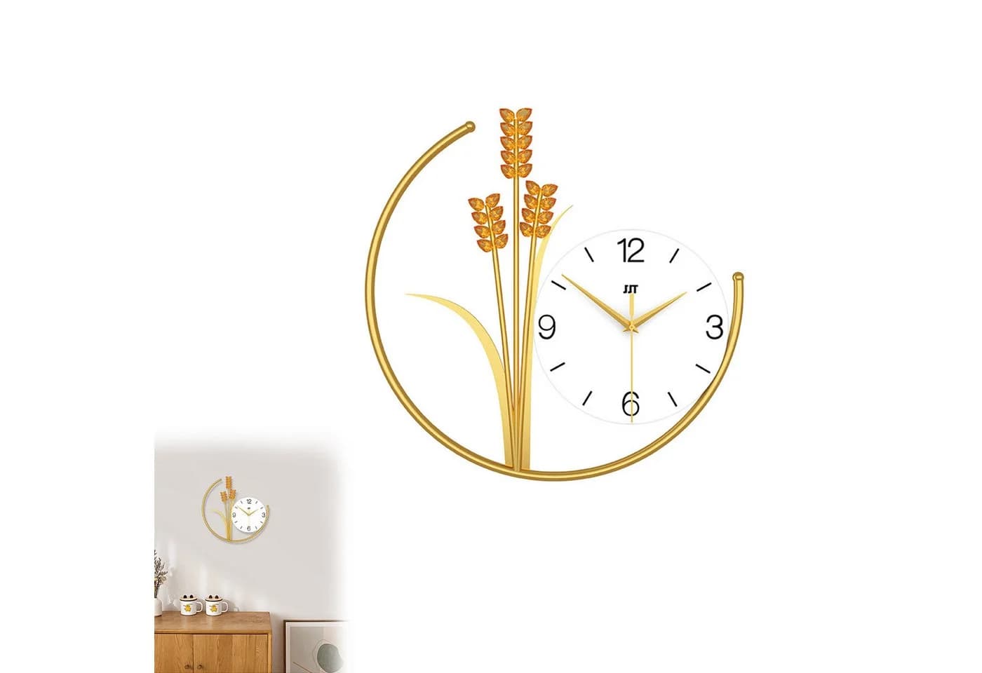 MOPUEA Wanduhr Weizen Design 40x40 cm - Bild 3
