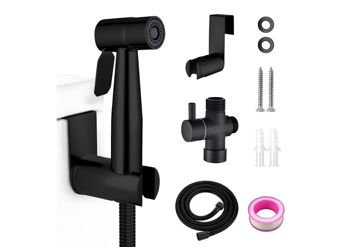 MOPUEA Bidetarmatur Handbrause Bidet Sprayer Mit Halter Wassermenge einstellbar Edelstahl - Bild 2