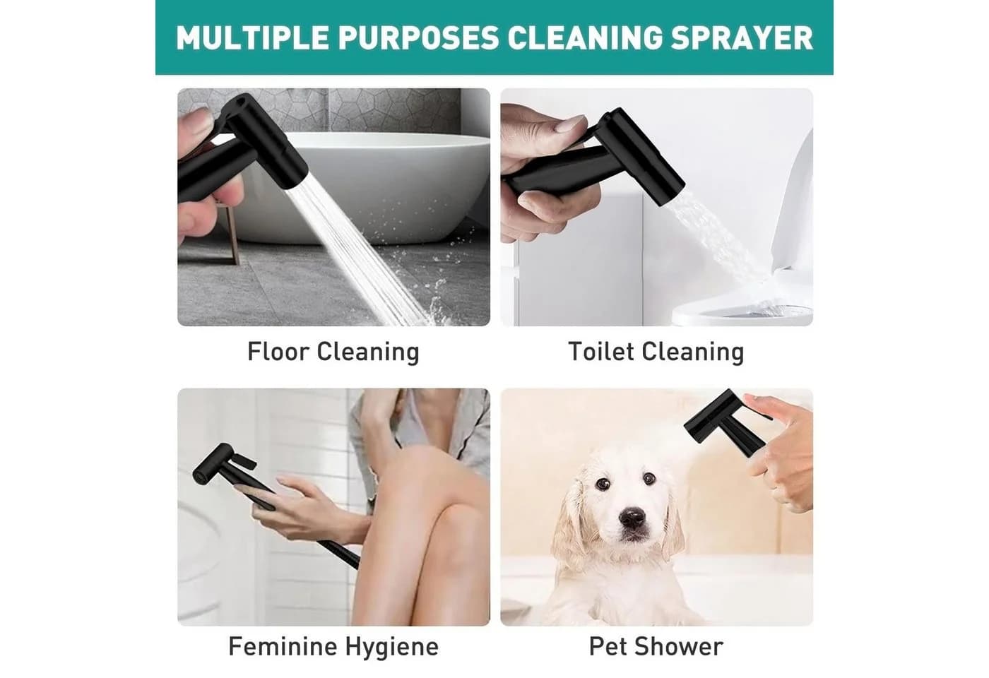 MOPUEA Bidetarmatur Handbrause Bidet Sprayer Mit Halter Wassermenge einstellbar Edelstahl - Bild 5