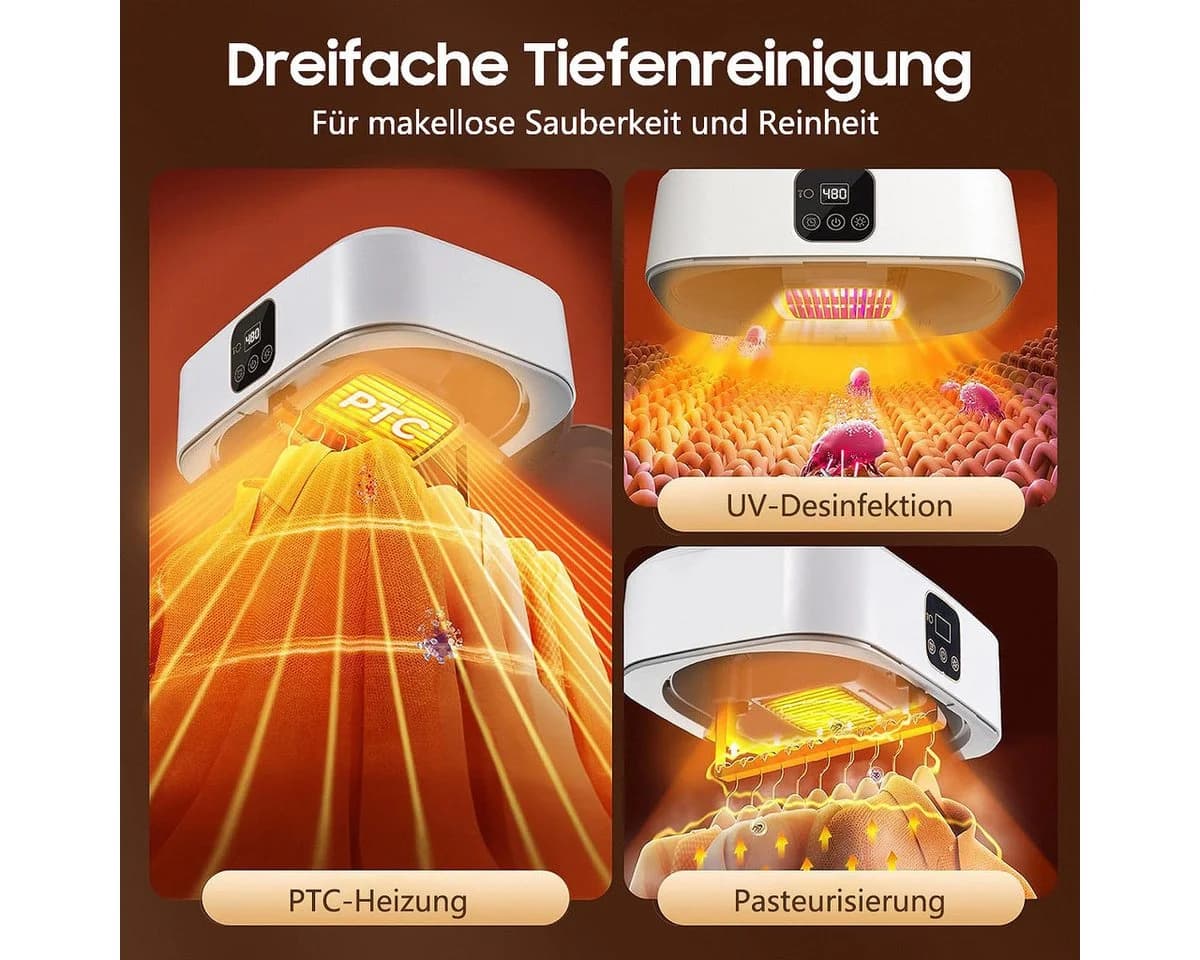 MOPUEA Elektrischer Wäschetrockner 10kg 3D-Luftzirkulation Timer Fernbedienung - Bild 5