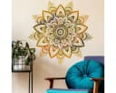 MOPUEA Wandtattoo Blumen Schwarz-Gold PVC Wandaufkleber Bild 2