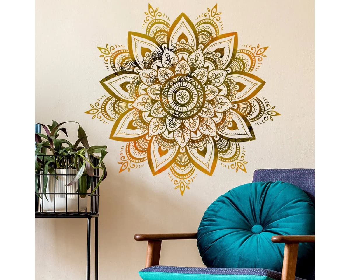 MOPUEA Wandtattoo Blumen Schwarz-Gold PVC Wandaufkleber - Bild 2