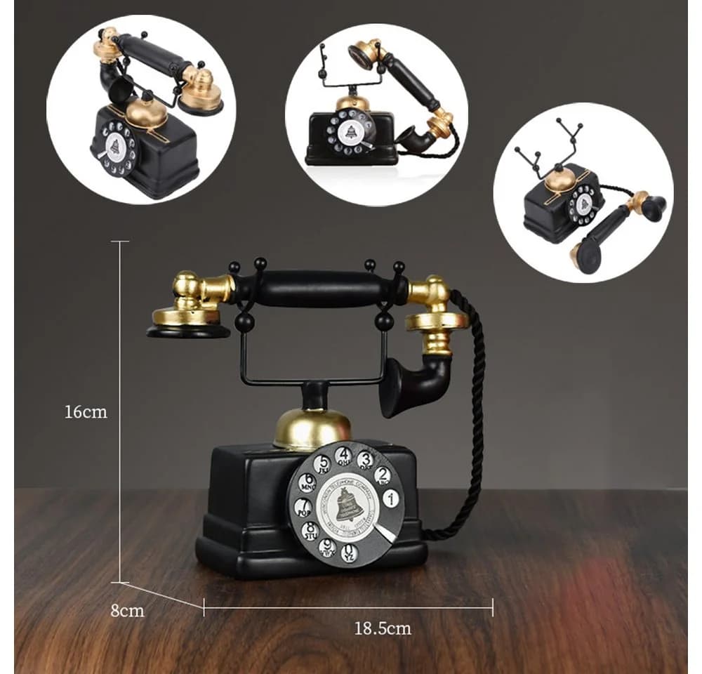MOPUEA Retro-Telefon Dekoobjekt Vintage Harz