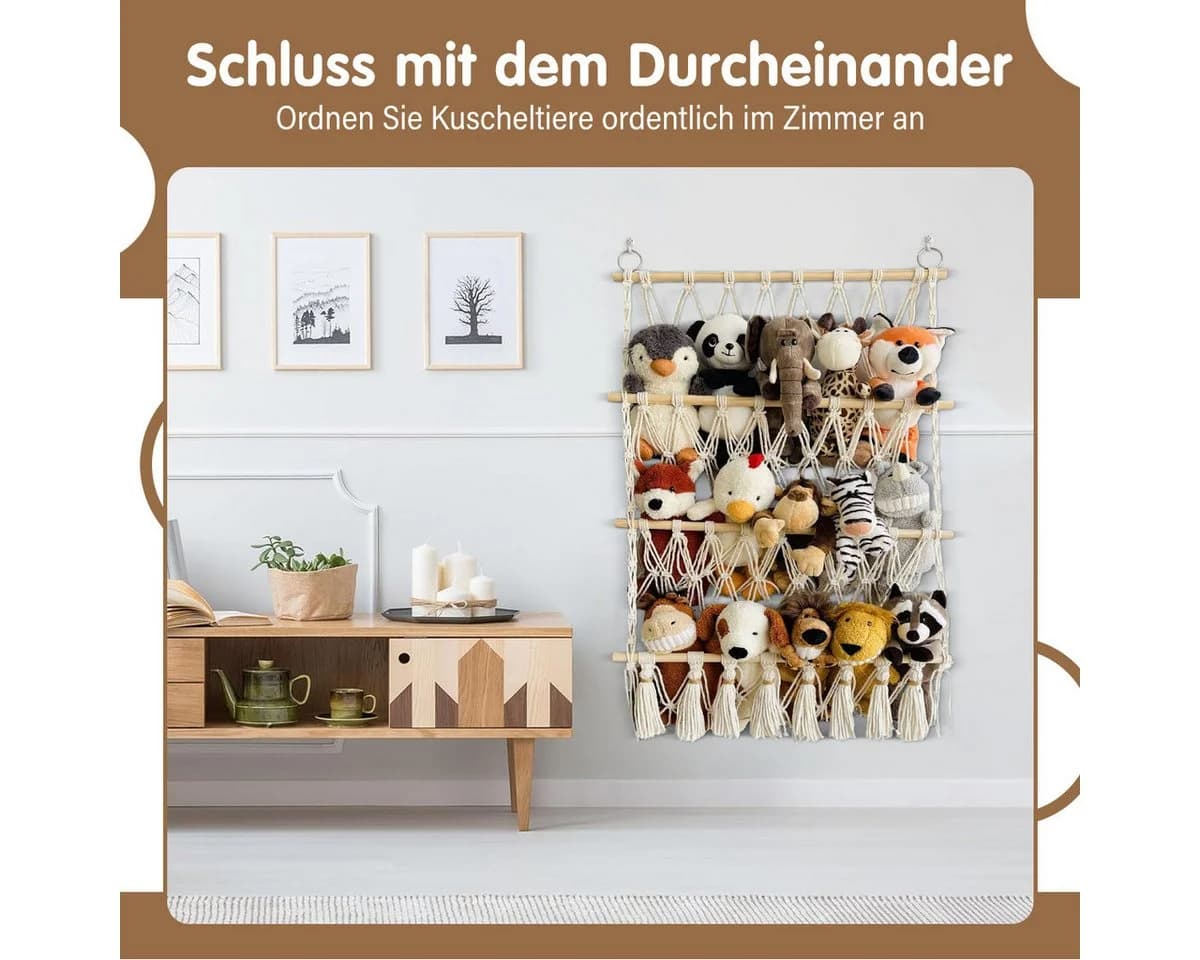 MOPUEA Dreistufiger Hängekorb Spielzeug Organizer Boho - Bild 3