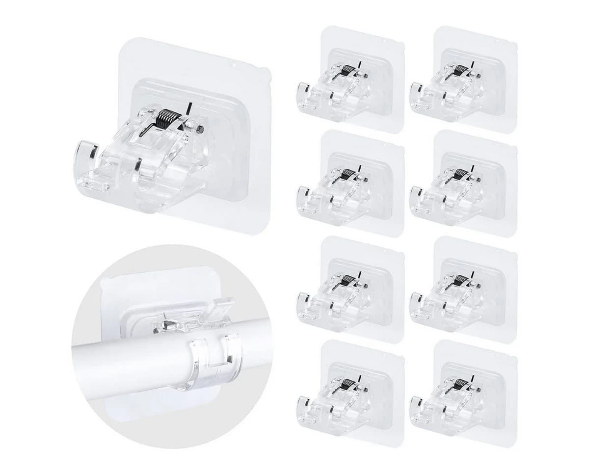 MOPUEA Gardinenstangenhalter Set 8-tlg. Selbstklebend Transparent - Bild 2