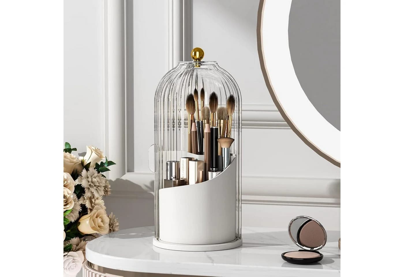 MOPUEA Make-Up Organizer 360° drehbar transparent staubdicht