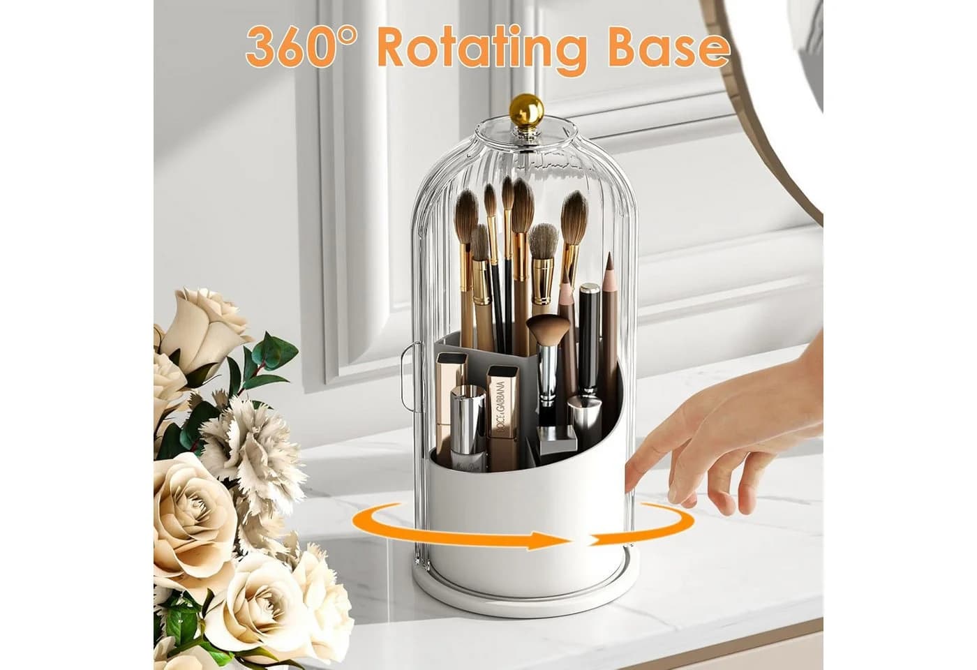 MOPUEA Make-Up Organizer 360° drehbar transparent staubdicht - Bild 5