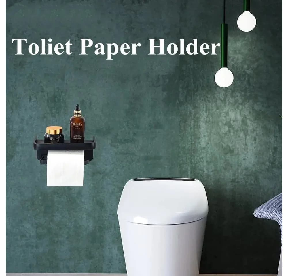 MOPUEA Toilettenpapierhalter mit Ablage rostfrei Wandhalter - Bild 5
