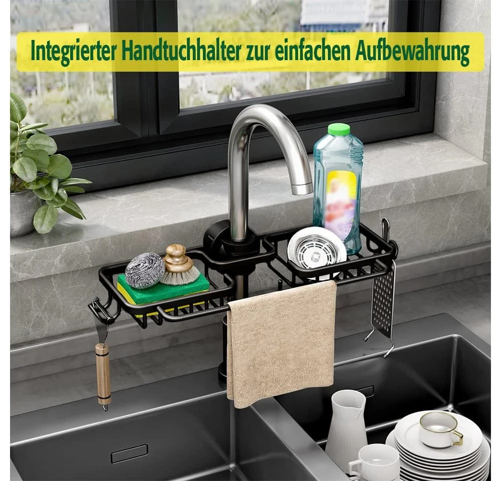 MOPUEA Küchenspüle Caddy Organizer über Wasserhahn hängen Edelstahl - Bild 5