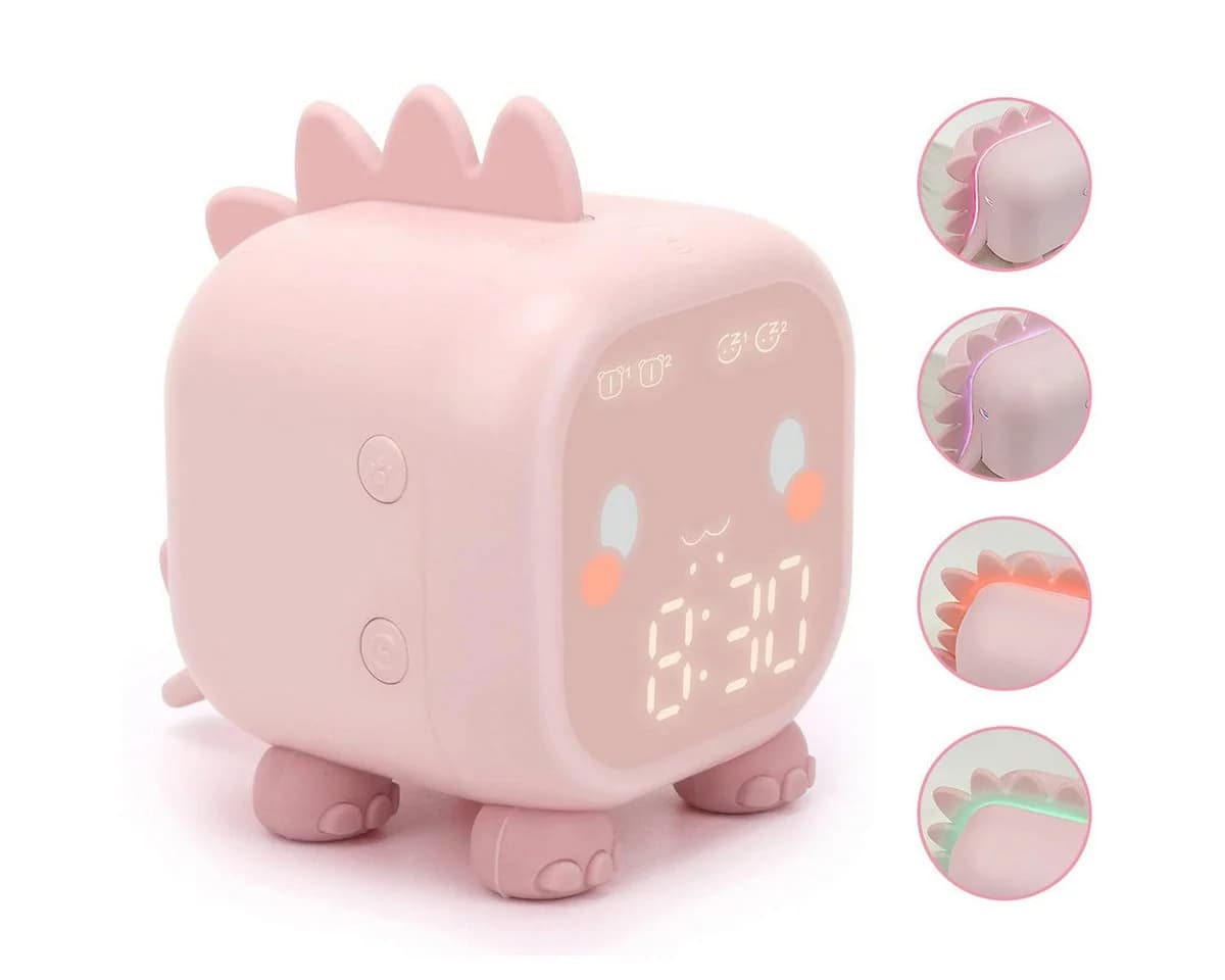 MOPUEA Kinderwecker LED Digital USB Wecklicht Schlaftraining Dinosaurier - Bild 2