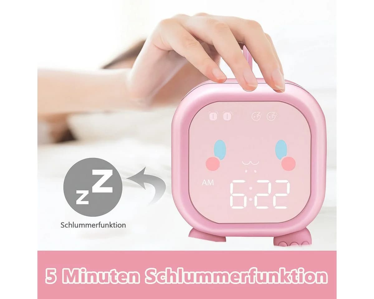 MOPUEA Kinderwecker LED Digital USB Wecklicht Schlaftraining Dinosaurier - Bild 3