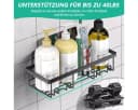 MOPUEA Duschablage 8-tlg. Schwarz Edelstahl Bohrfrei Bild 4