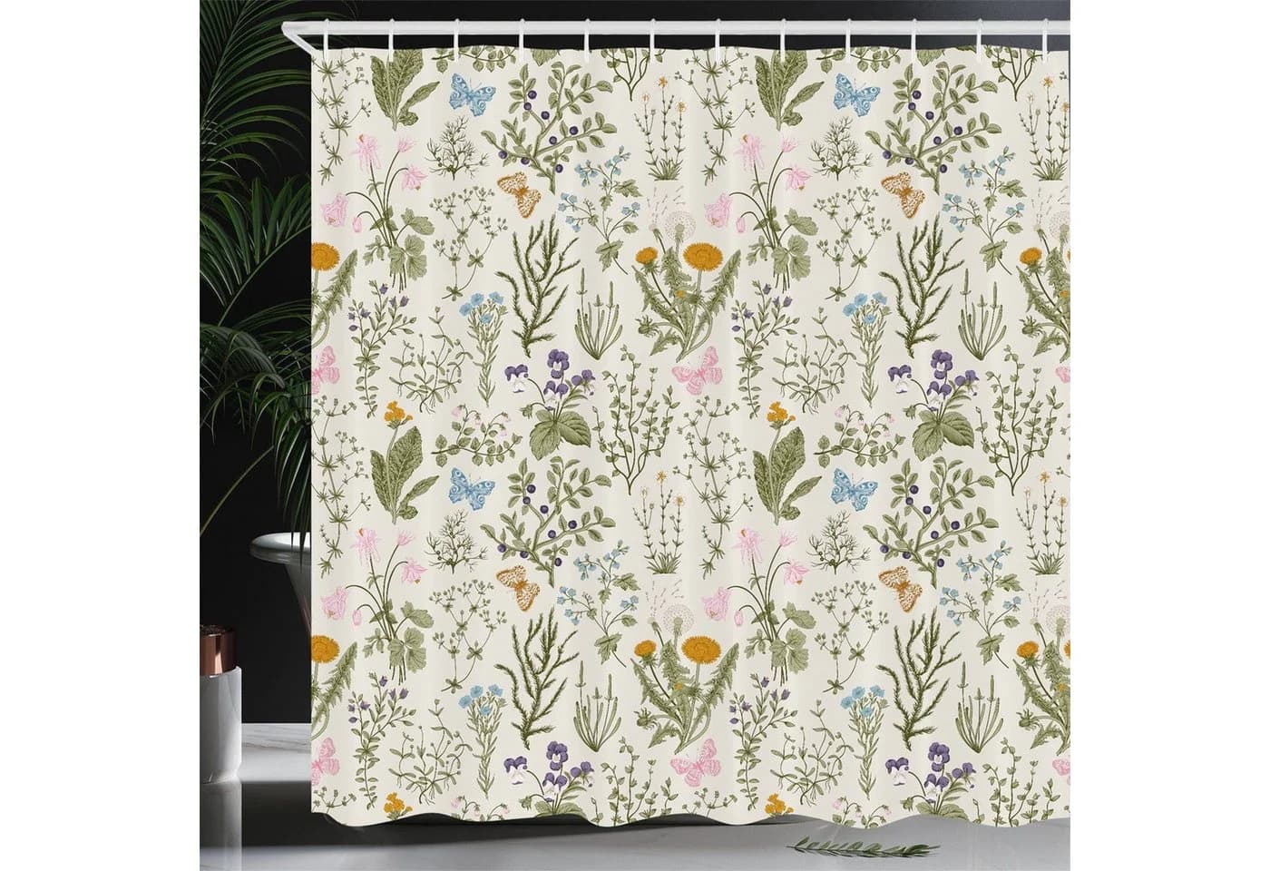 MOPUEA Duschvorhang Floral 180x180 cm - Bild 2