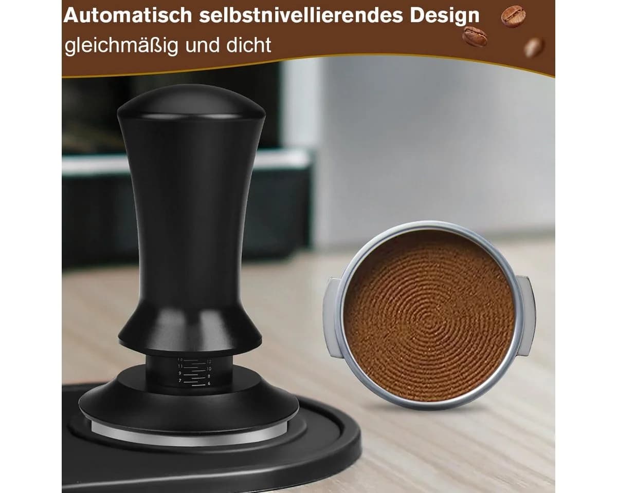 MOPUEA Tamper Kaffee Verdichter 58mm Edelstahl Schwarz - Bild 4