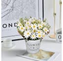 MOPUEA Kunstblumenstrauß Weiß 20cm Seidentuch Blumentopf Bild 2