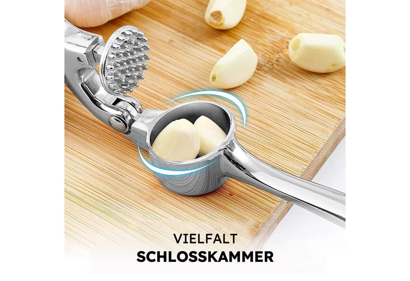 MOPUEA Knoblauchpresse Edelstahl Spülmaschinenfest Ergonomisch - Bild 3