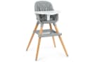 OUNUO Kinderstuhl 6-in-1 mit 5-Punkt-Gurt, Tablett und Ablage Grau Bild 2
