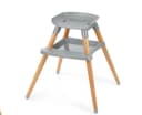 OUNUO Kinderstuhl 6-in-1 mit 5-Punkt-Gurt, Tablett und Ablage Grau Bild 4