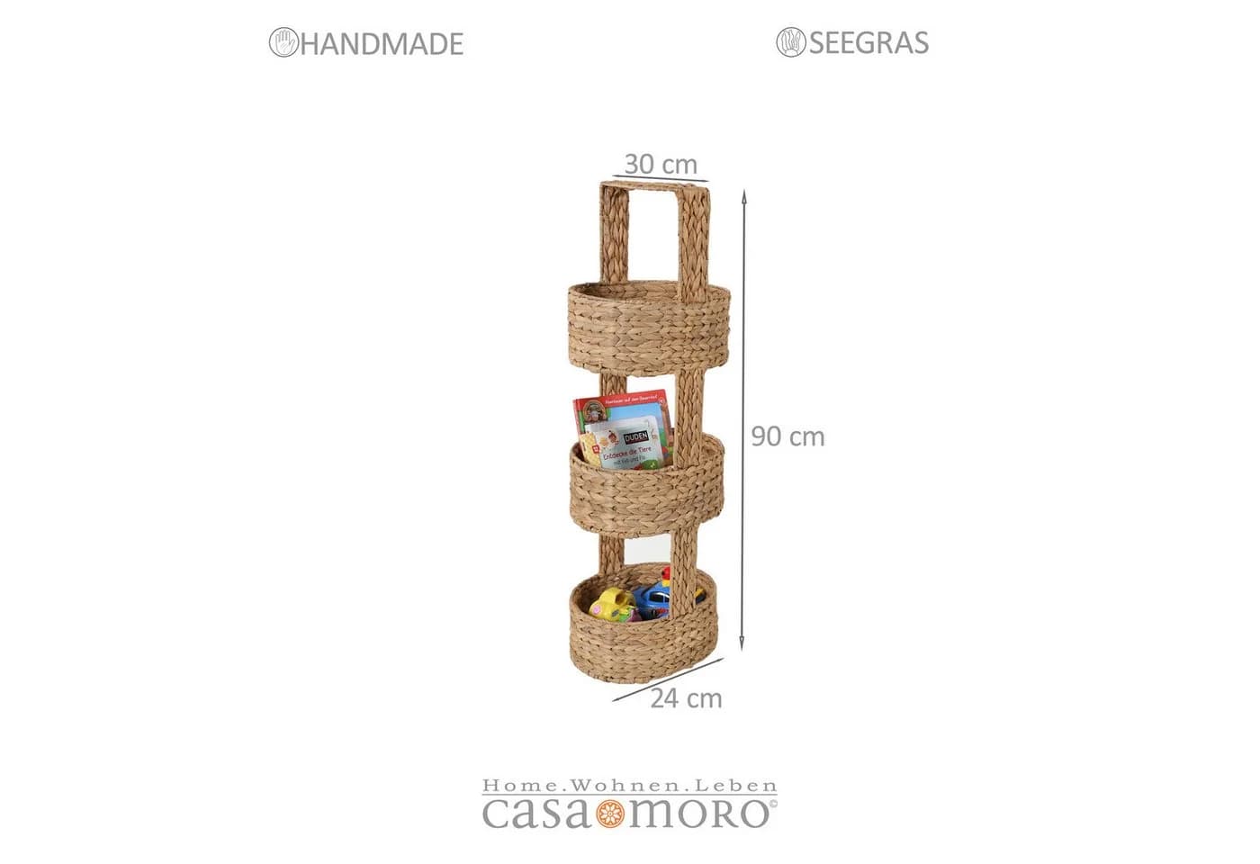 Casa Moro Korbregal Stella 3-fach Seegras Natur