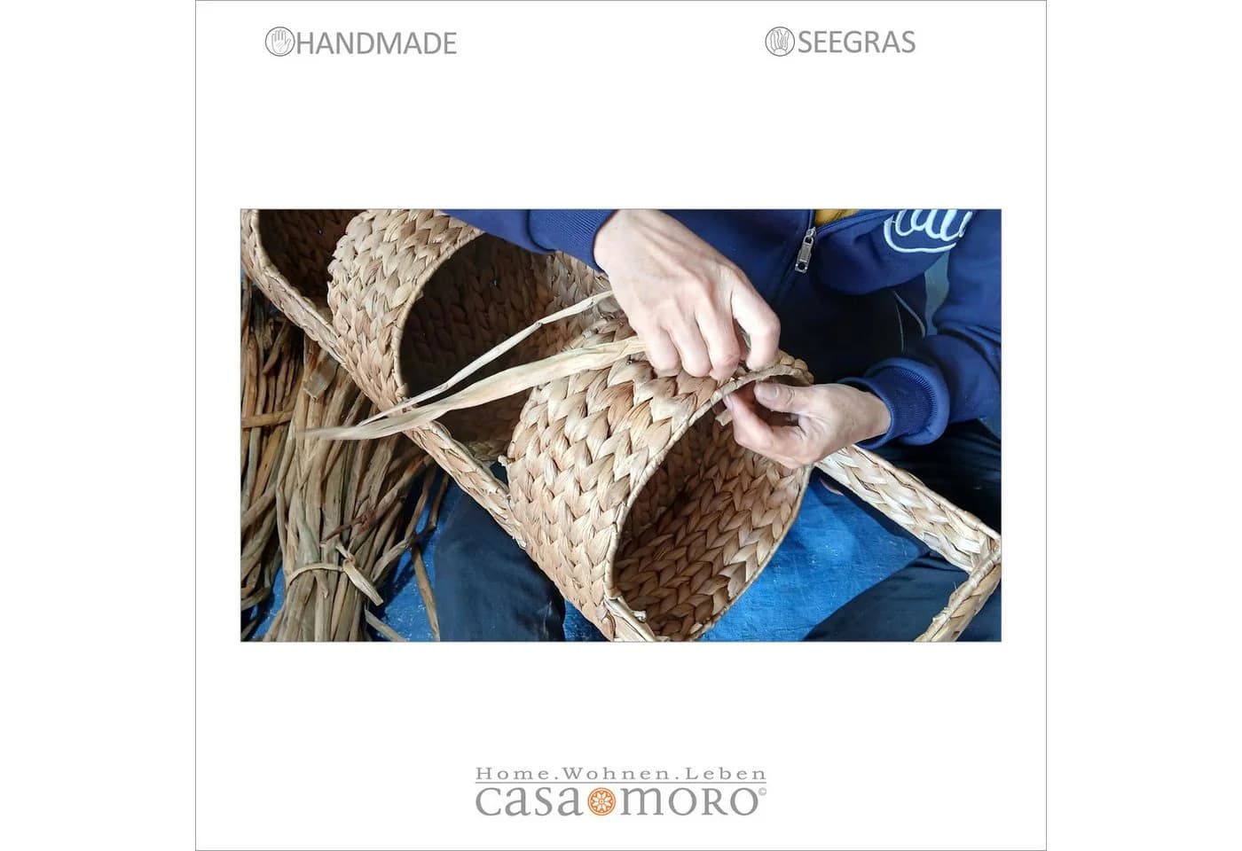 Casa Moro Korbregal Stella 3-fach Seegras Natur - Bild 5