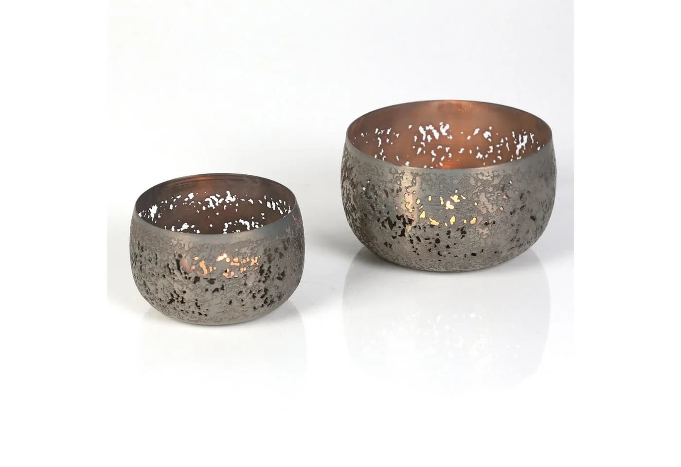 Casa Moro Windlicht 2er Set Teelichthalter Bronze Look Kerzenhalter - Bild 2