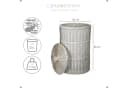 Casa Moro Wäschekorb mit Deckel Rattan White Wash 50L Bild 1