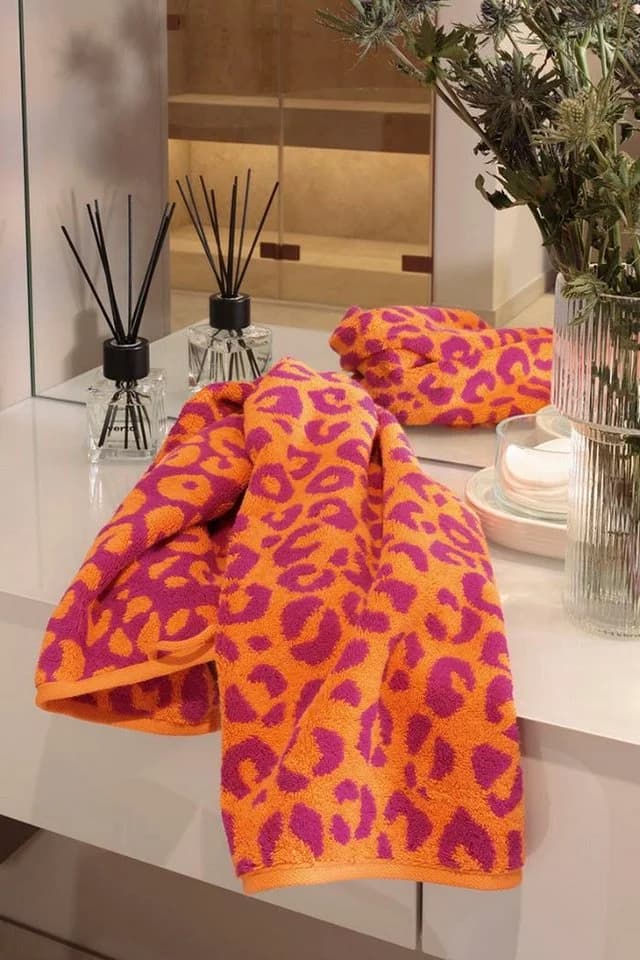 Cawö Handtuch Two-Tone Leo pink Leoparden-Look