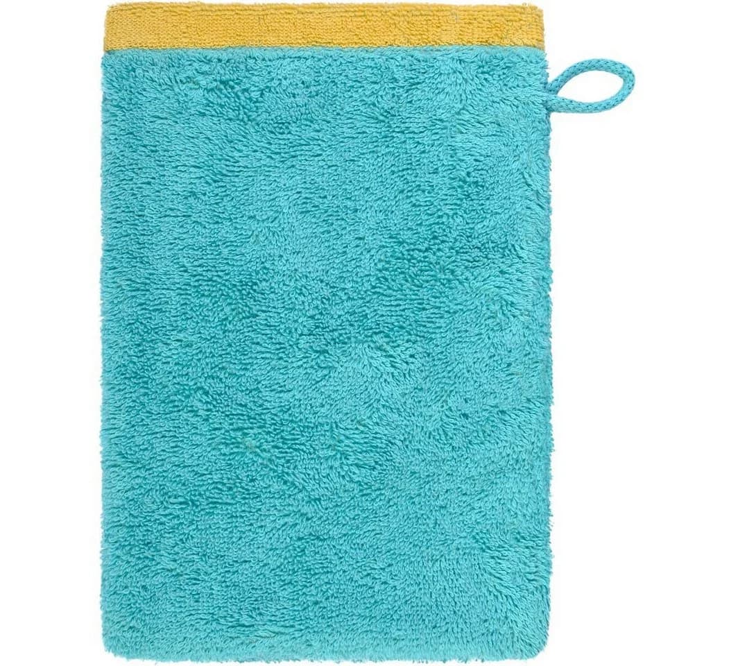 Cawö Handtuch Lifestyle Splash 7071 Türkis/Apricot 100% Baumwolle - Bild 2