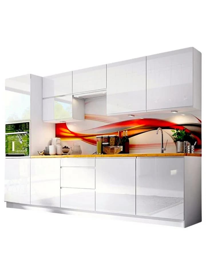 ROYAL24_MARKT Küchenzeile Velmora Komplett-Set Hochglanz Weiß Modern - Bild 2