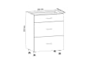 ROYAL24_MARKT Unterschrank Aspen 60 cm Küchenschrank 3 Schubladen Bild 3