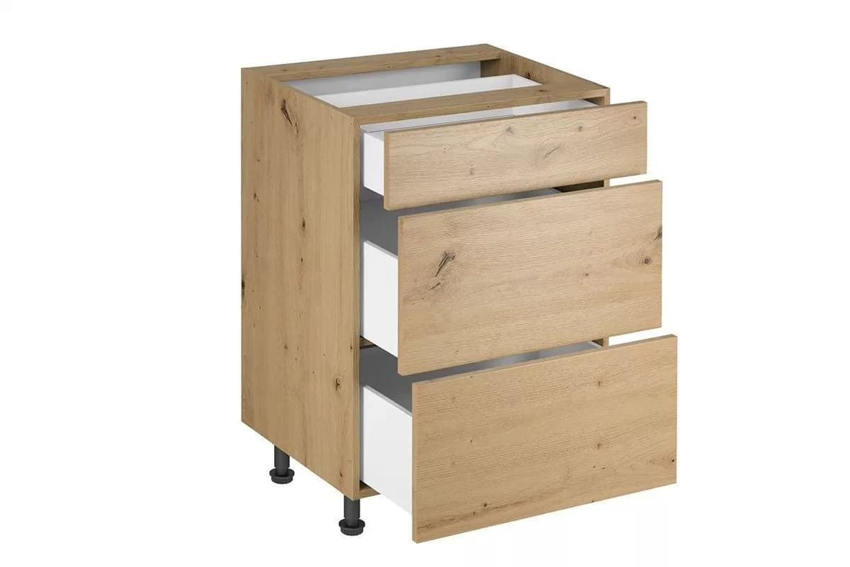 ROYAL24_MARKT Unterschrank Nexa D60S3 Beige 3 Schubladen