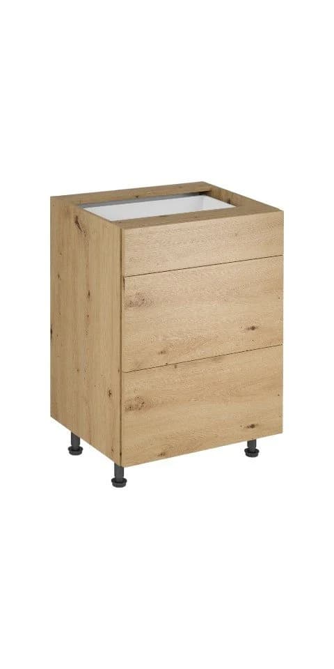 ROYAL24_MARKT Unterschrank Nexa D60S3 Beige 3 Schubladen - Bild 2