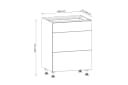 ROYAL24_MARKT Unterschrank Nexa D60S3 Beige 3 Schubladen Bild 3