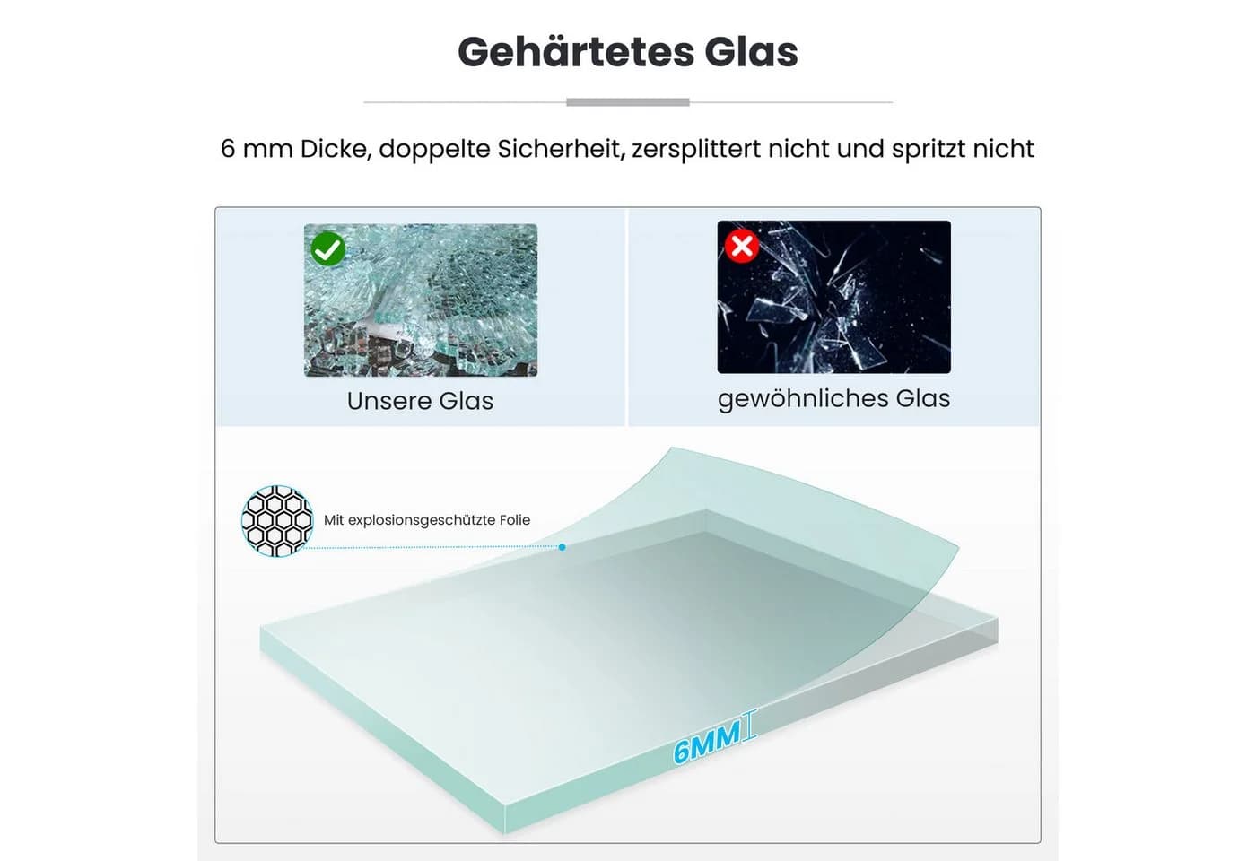 SONNI Dusch-Drehtür Unsichtbare Duschtür 80/90/100cm - Bild 5