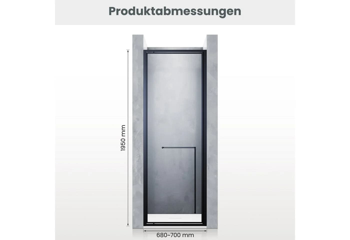 SONNI Dusch-Drehtür Unsichtbare Pivot-Duschtür 70/80/90/100cm Duschkabinen - Bild 3
