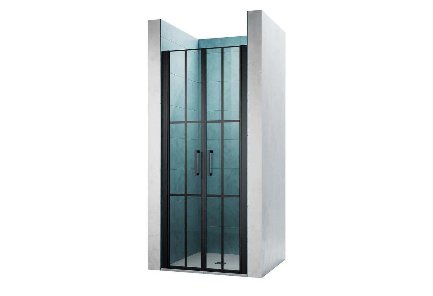 Dusch-Doppelschiebetür aus gehärtetem Glas und Aluminium - Bild 2