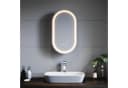 SONNI Badezimmerspiegelschrank Oval mit dreifarbigem Licht, beschlagfrei Bild 2